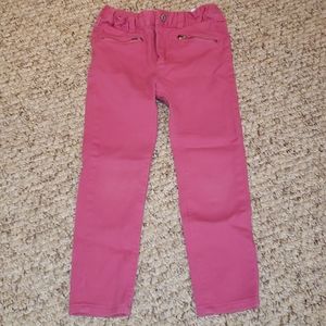 Pink stretchy jean bottoms, size 6